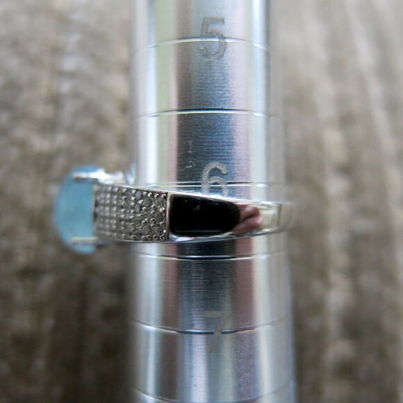 NWT $88 Blue Aquamarine With Rhodium Over Sterling Silver Ring Size 6 - Picture 12 of 12